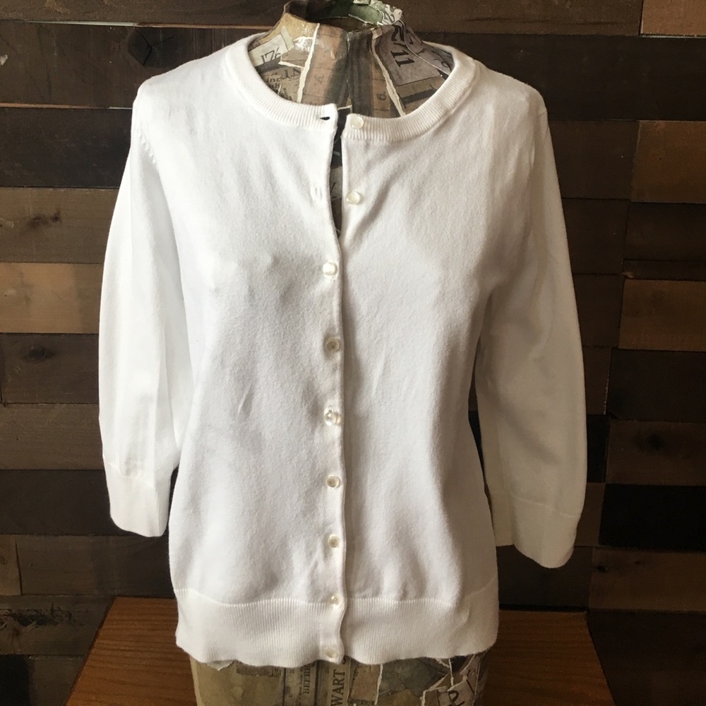 Talbots White Cardigan